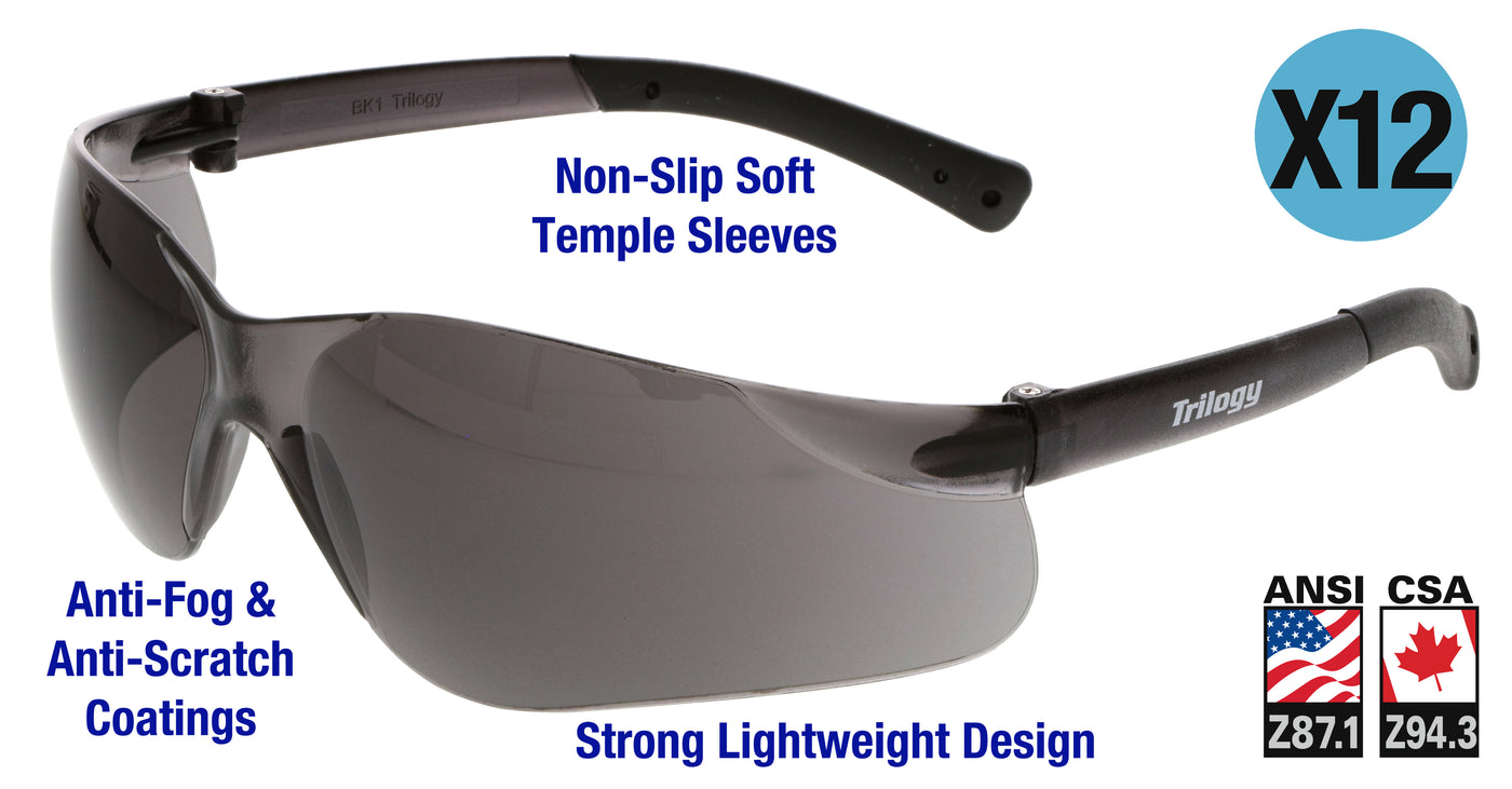 Trilogy Lightweight Safety Glasses 12 Pair Pack