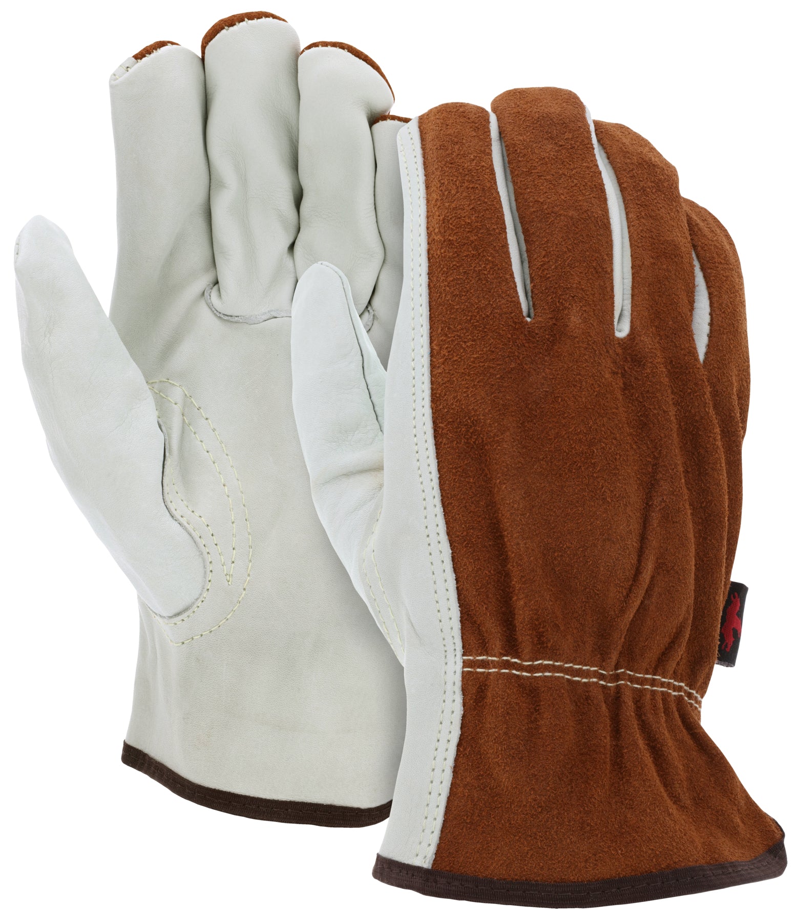 MCR Safety Durable Cowhide Leather Work Gloves - Medium