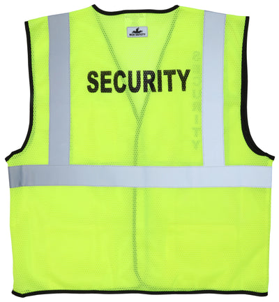 VCL2MLSEC - Hi Vis Reflective Lime Safety Vest Security