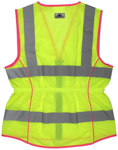 LVCL2ML - Ladies Hi Vis Reflective Lime Safety Vest