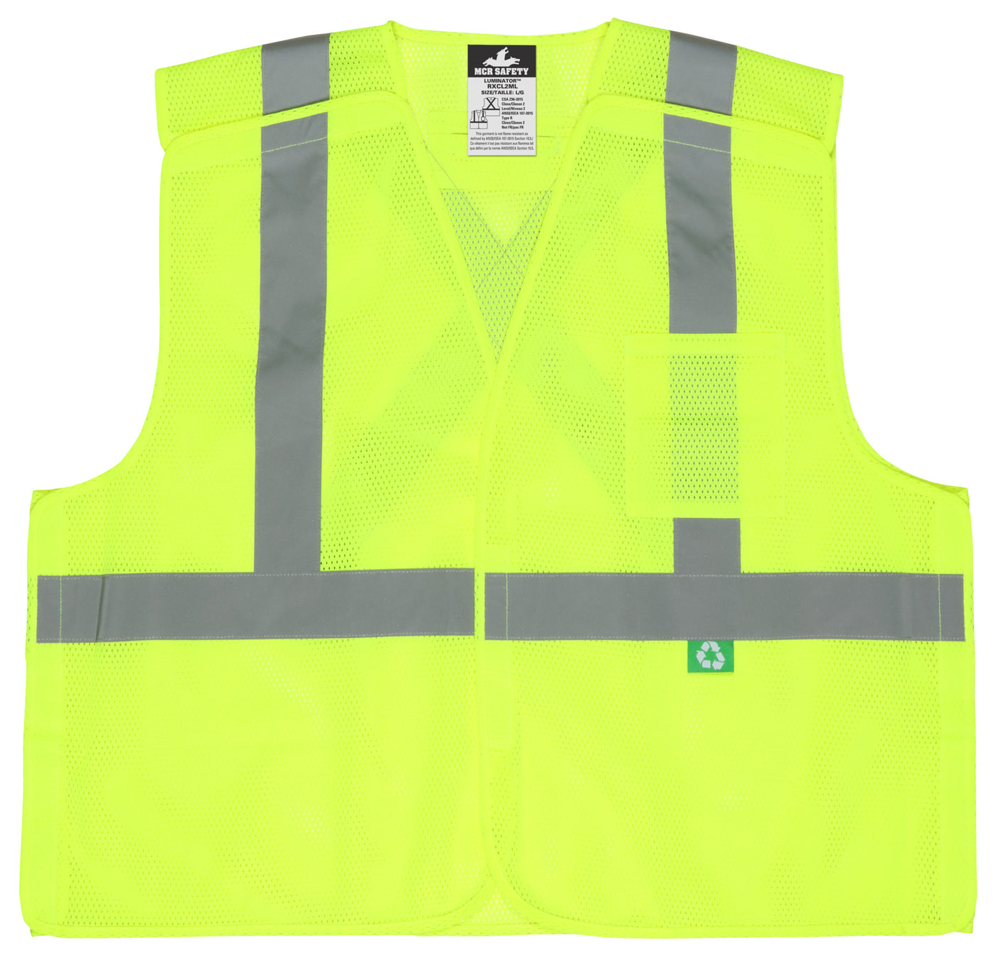 RXCL2ML - Hi Vis Reflective Lime Safety Vest