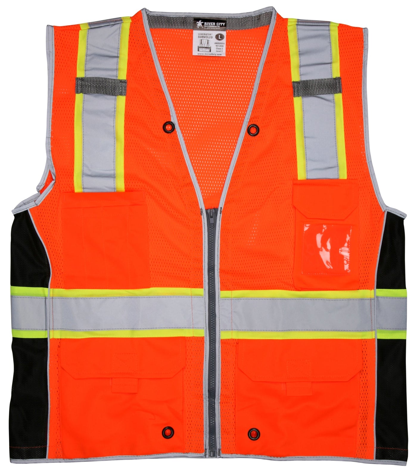 SURVCL2O - Hi Vis Reflective Orange Safety Vest