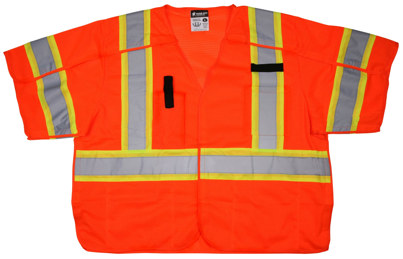 SURVCL3O - Hi Vis Reflective Orange Safety Vest