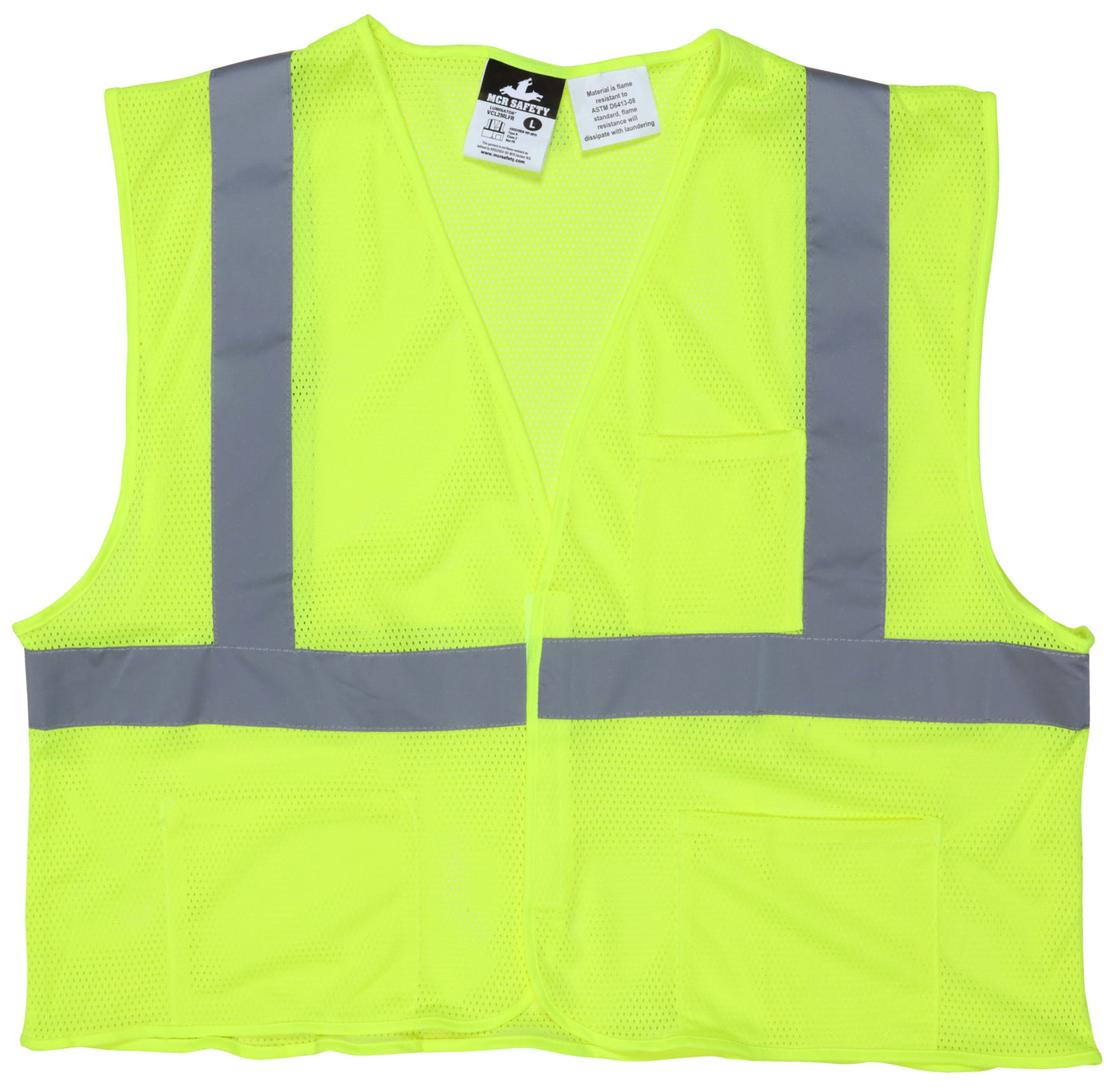 VCL2MLFR - Hi Vis Reflective Lime Safety Vest