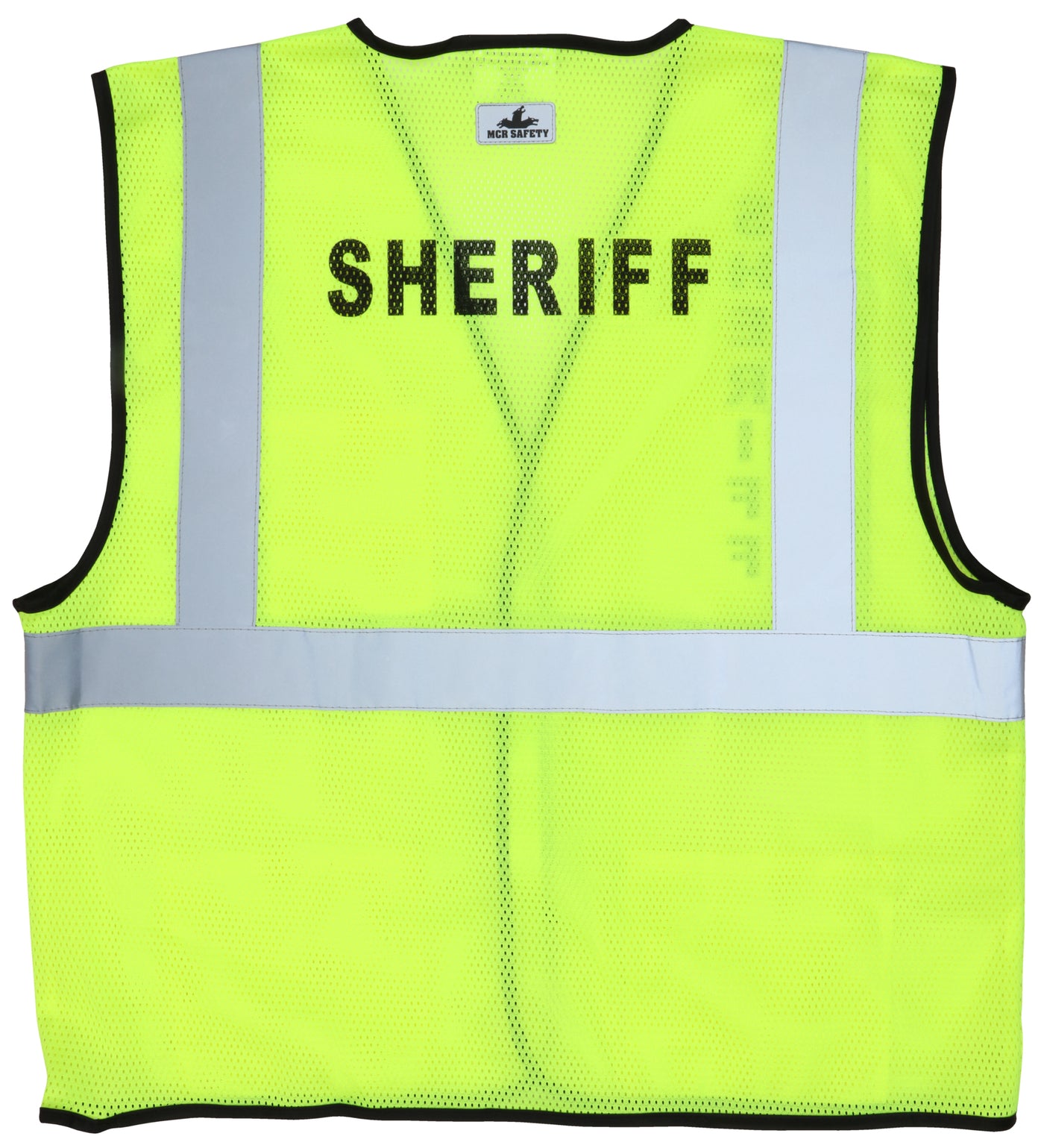 VCL2MLSHF - Hi Vis Reflective Lime Safety Vest Sheriff
